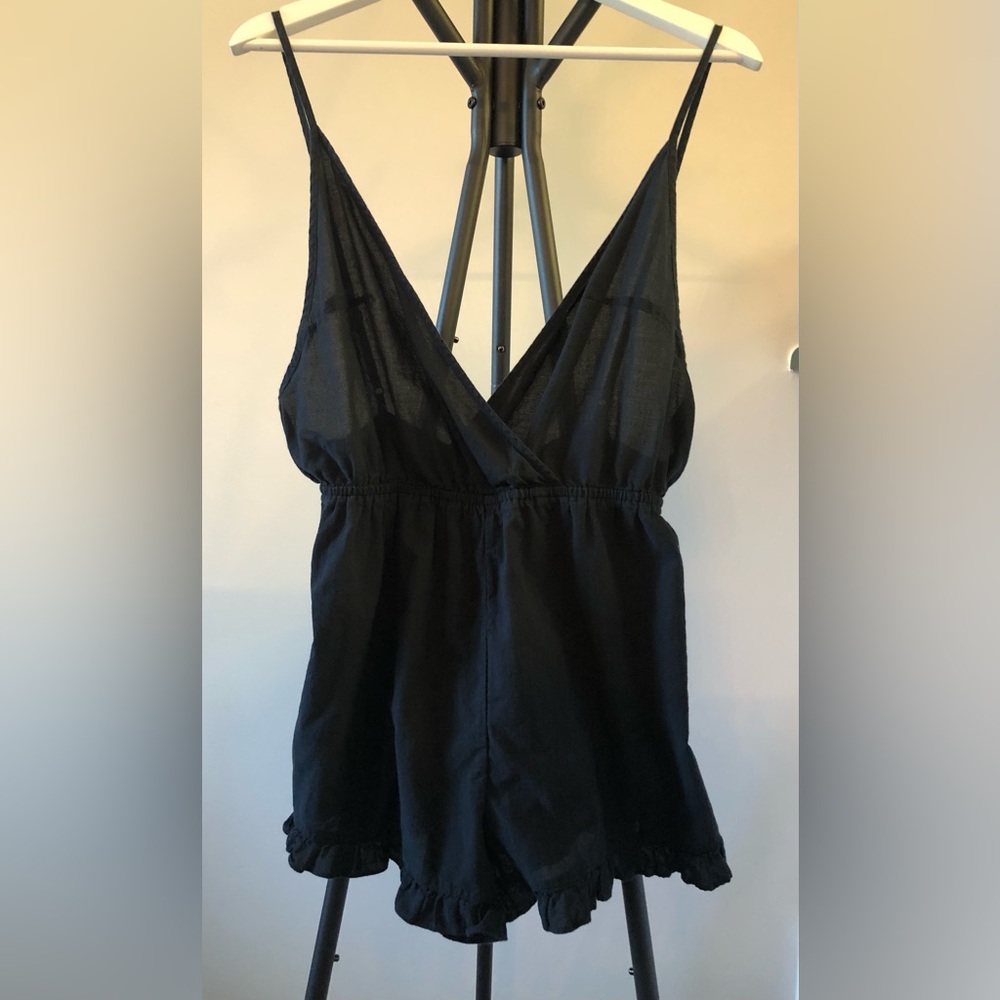 Roxy Black Sleeveless Short Romper